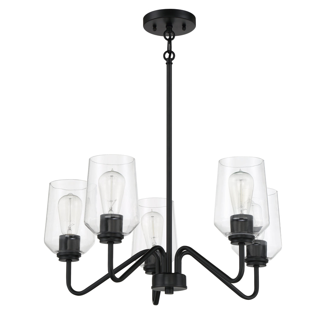 CRAFTMADE Shayna 5 Light Chandelier in Flat Black