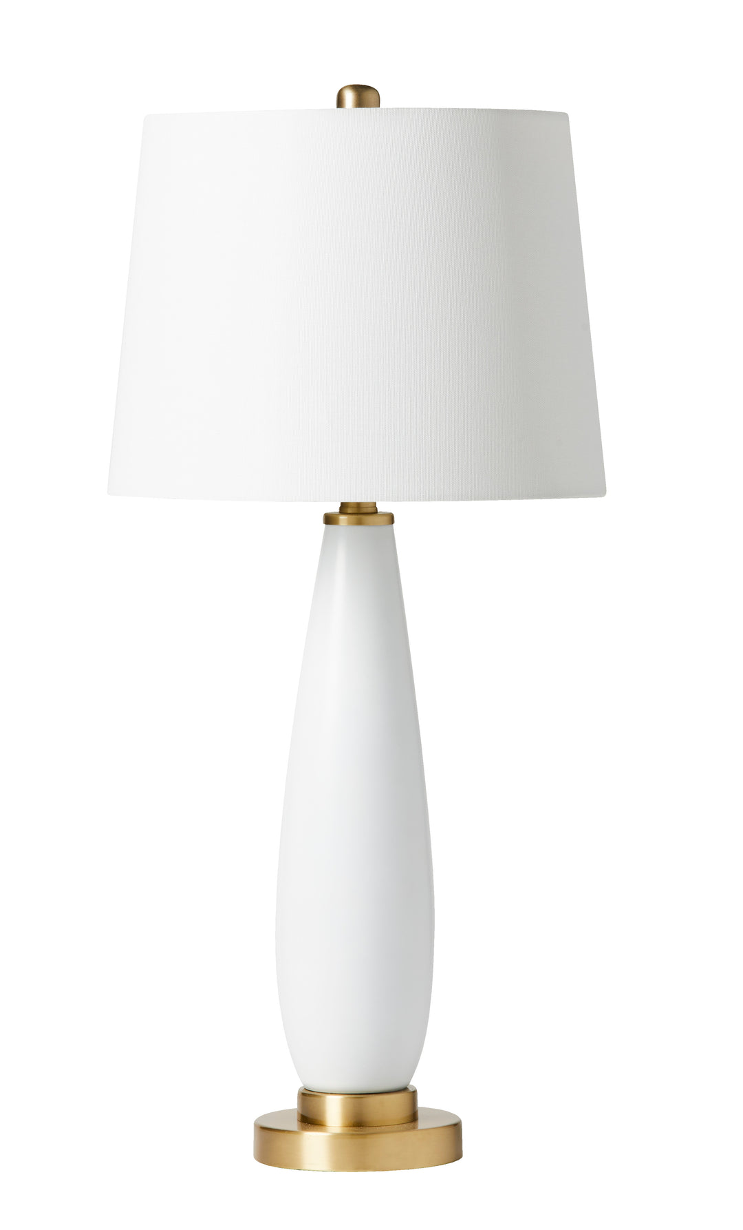 CRAFTMADE 1 Light Glass/Metal Base Table Lamp in White Glass/Satin Brass