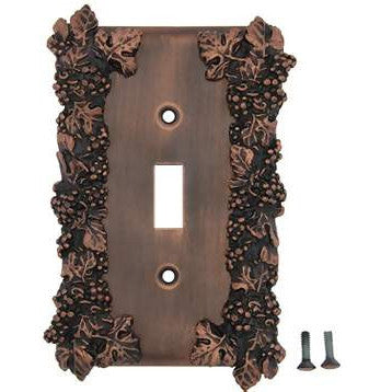 ANNE AT HOME Grapes & Floral Wall Plate (Antique Copper Finish)