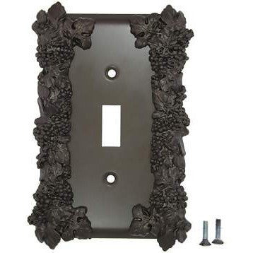 ANNE AT HOME Grapes & Floral Wall Plate (Oil Rubbed Bronze Finish)