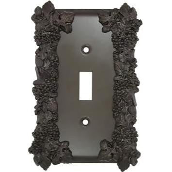 ANNE AT HOME Grapes & Floral Wall Plate (Oil Rubbed Bronze Finish)