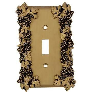 ANNE AT HOME Grapes & Floral Wall Plate (Antique Brass Gold Finish)