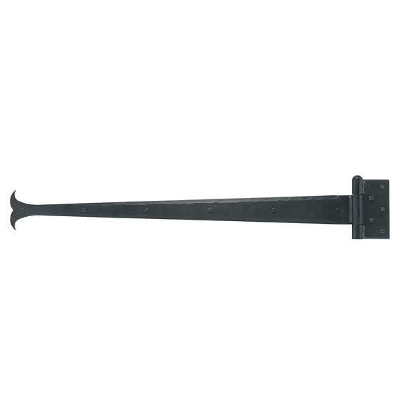 ACORN MANUFACTURING 30 Inch Iron Art Whale Tail Style Strap Hinge (Matte Black Finish)