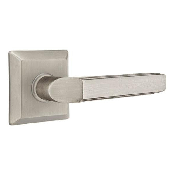 EMTEK Solid Brass Milano Lever With Quincy Rosette