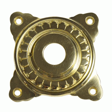 COPPER MOUNTAIN HARDWARE 3 3/4 Inch Art Deco Doorknob Rosette (Polished Brass Finish)