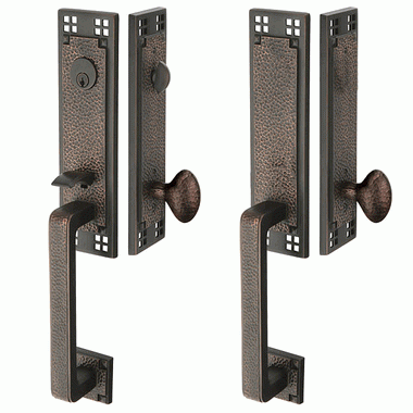 EMTEK Arts & Crafts Style Tubular Latch Entryway Set (Oil Rubbed Bronze Finish)