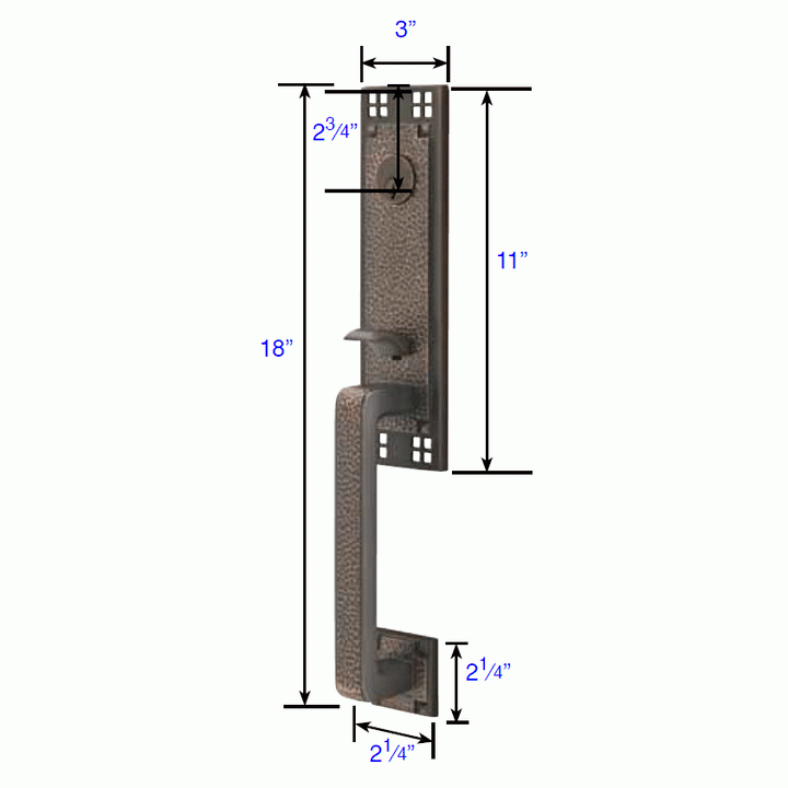 EMTEK Arts & Crafts Style Tubular Latch Entryway Set (Oil Rubbed Bronze Finish)