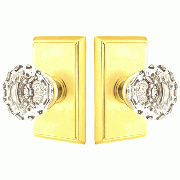 EMTEK Emtek Crystal Astoria Door Knob Set With Rectangular Rosette