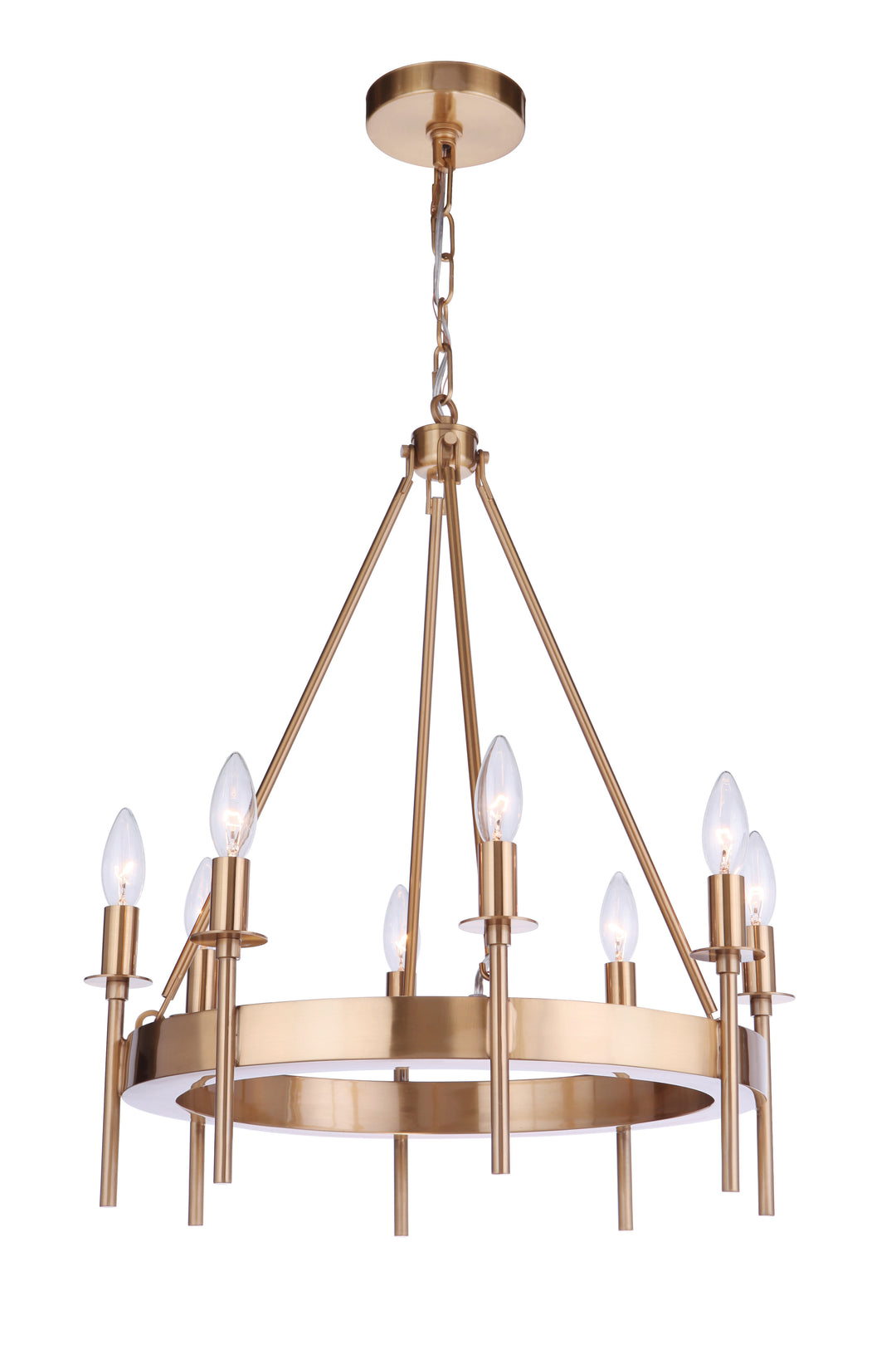 CRAFTMADE Larrson 8 Light Chandelier in Satin Brass