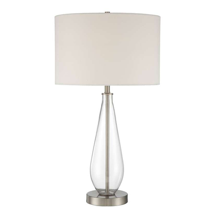 CRAFTMADE 1 Light Glass/Metal Base Table Lamp in Clear Glass/Brushed Polished Nickel