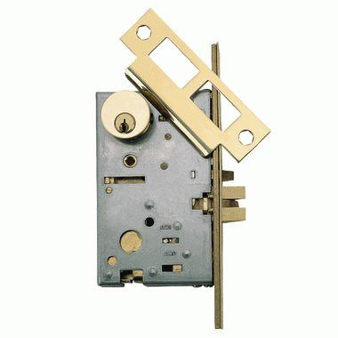 Copper Mountain Hardware Mortise Lock Body Set with Cylinder (Polished Brass Finish)