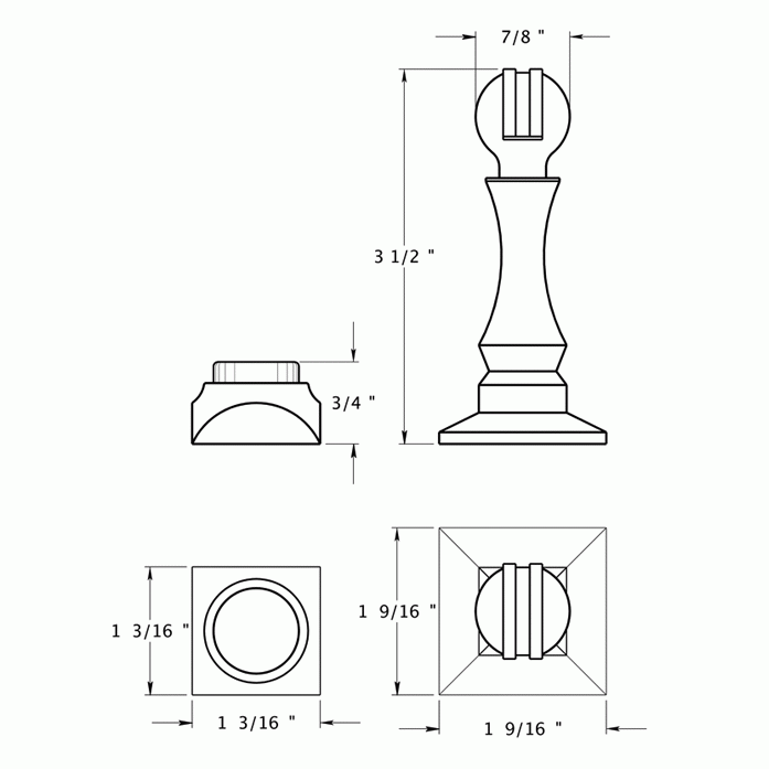 DELTANA Baseboard/Floor Magnetic Door Hold / Door Stop (Antique Nickel Finish)