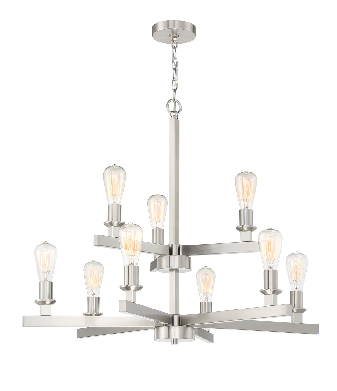 CRAFTMADE Chicago 9 Light Chandelier in Brushed Polished Nickel