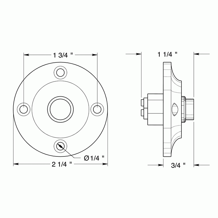 DELTANA 2 1/3 Inch Contemporary Push Button Door Bell (Flat Black Finish)