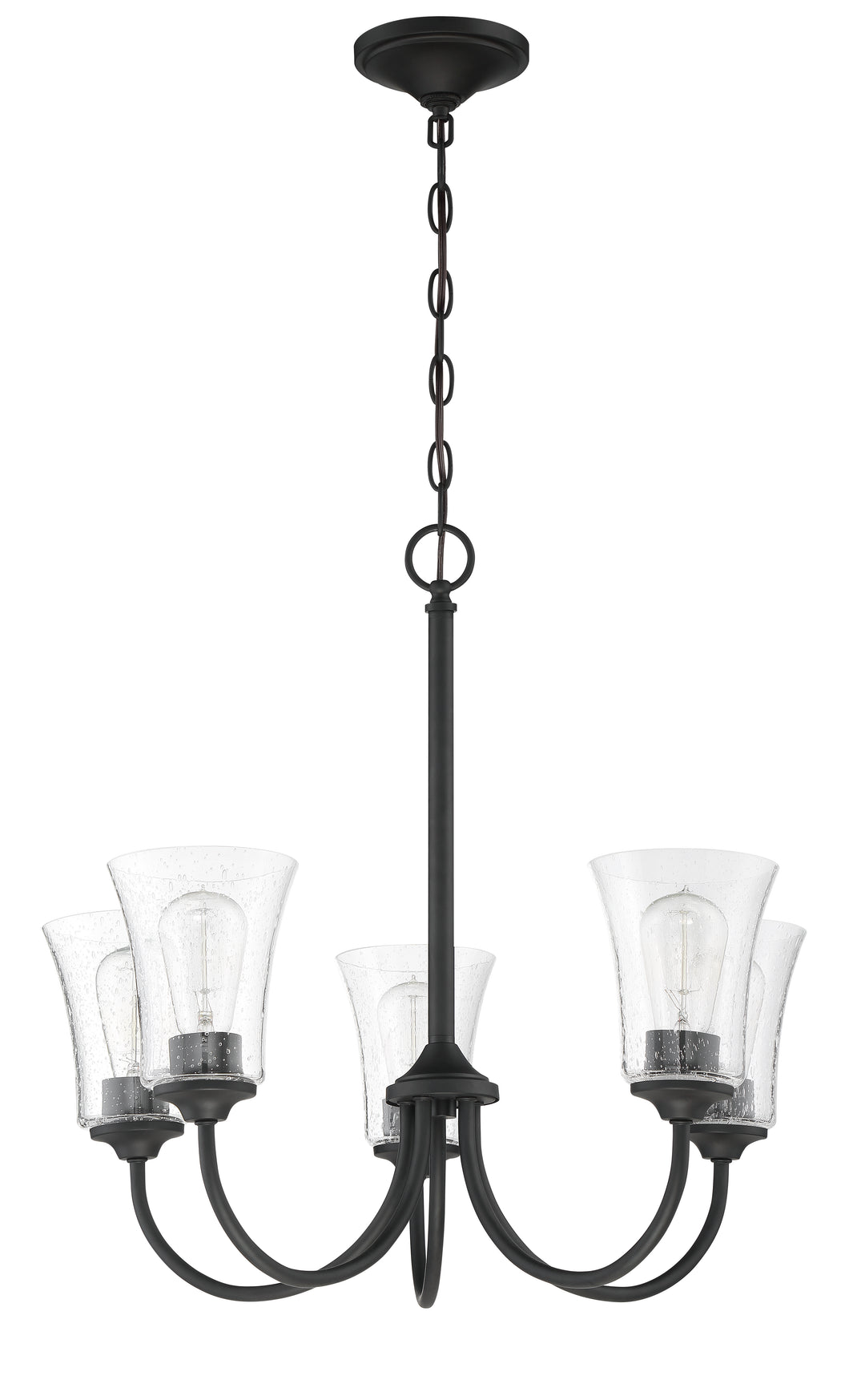 CRAFTMADE Gwyneth 5 Light Chandelier in Flat Black