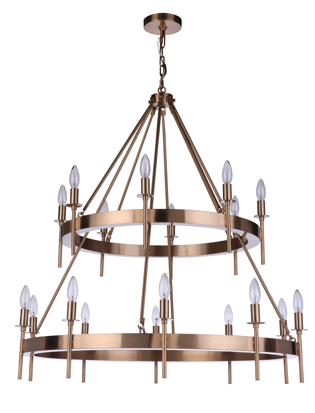 CRAFTMADE Larrson 18 Light Chandelier in Satin Brass