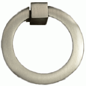 COPPER MOUNTAIN HARDWARE 2 Inch Mission Style Solid Brass Drawer Ring Pull Hand Wrought (Brushed Nickel)