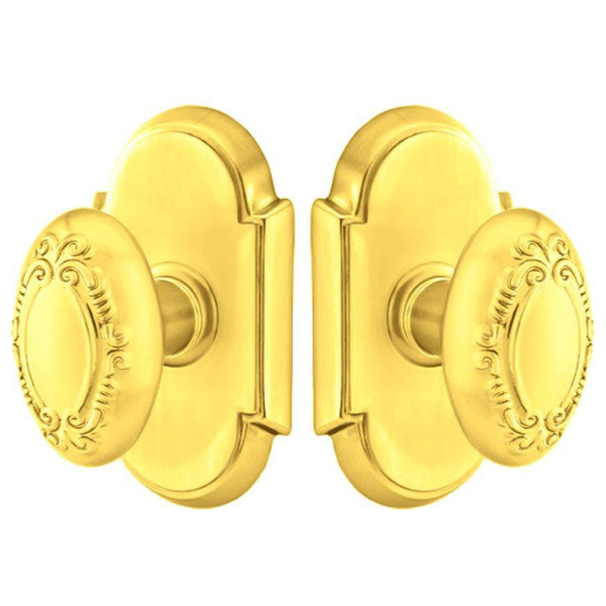 EMTEK Solid Brass Victoria Door Knob Set With # 8 Rosette