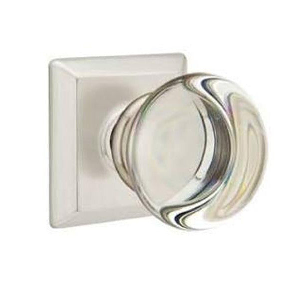 EMTEK Providence Crystal Emtek Doorknob Set with Quincy Rosette