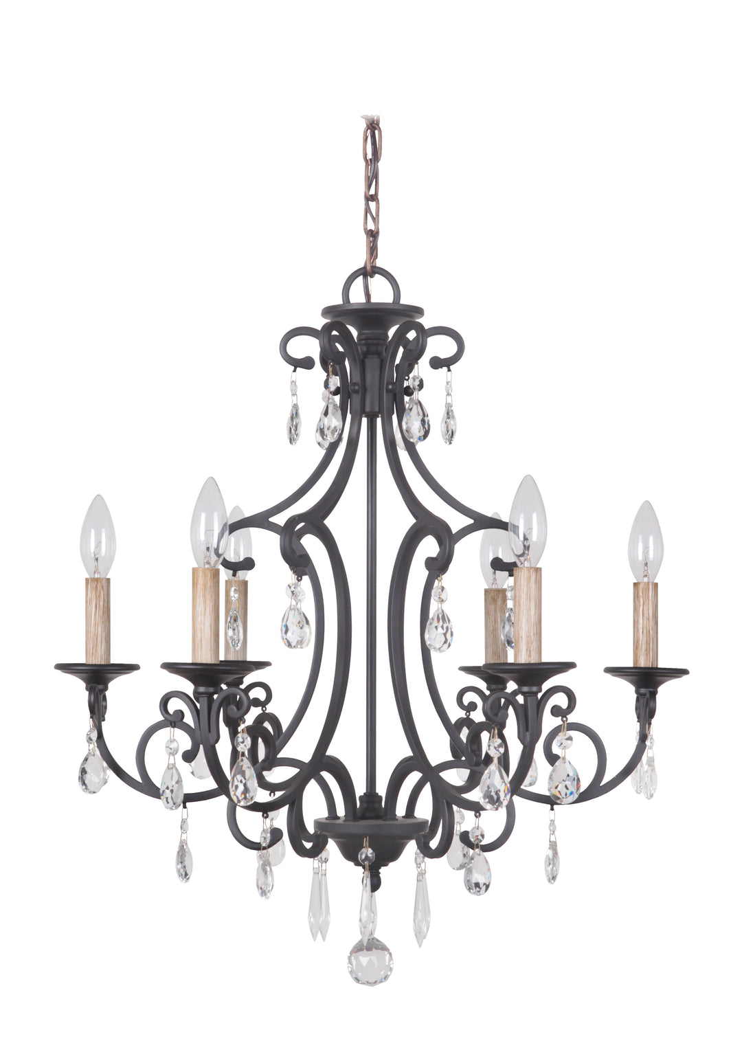 CRAFTMADE Bentley 6 Light Chandelier in Matte Black