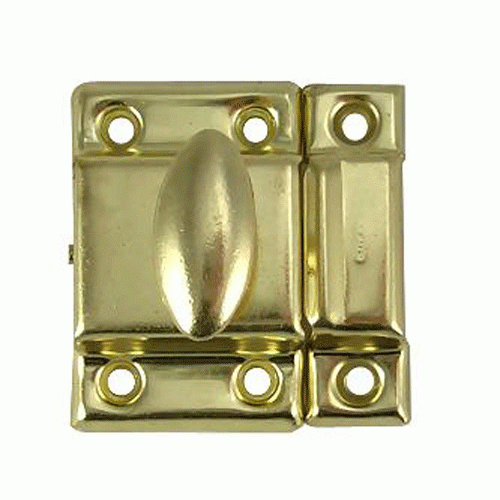 COPPER MOUNTAIN HARDWARE 1 7/8 Inch Solid Brass Plated Cupboard Door Catch (Polished Brass Finish)