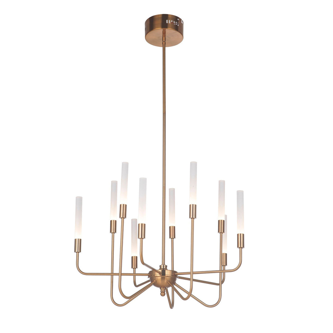 CRAFTMADE Valdi 10 Light LED Chandelier in Satin Brass