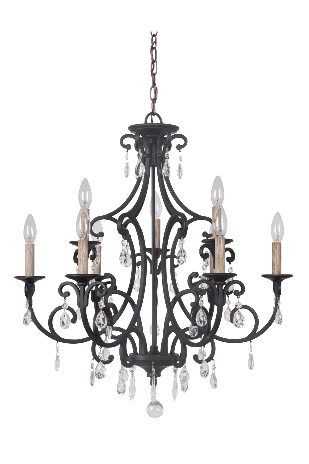 CRAFTMADE Bentley 9 Light Chandelier in Matte Black