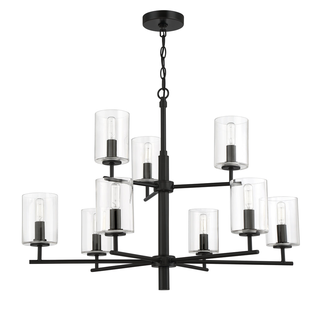 CRAFTMADE Hailie 9 Light Chandelier in Flat Black