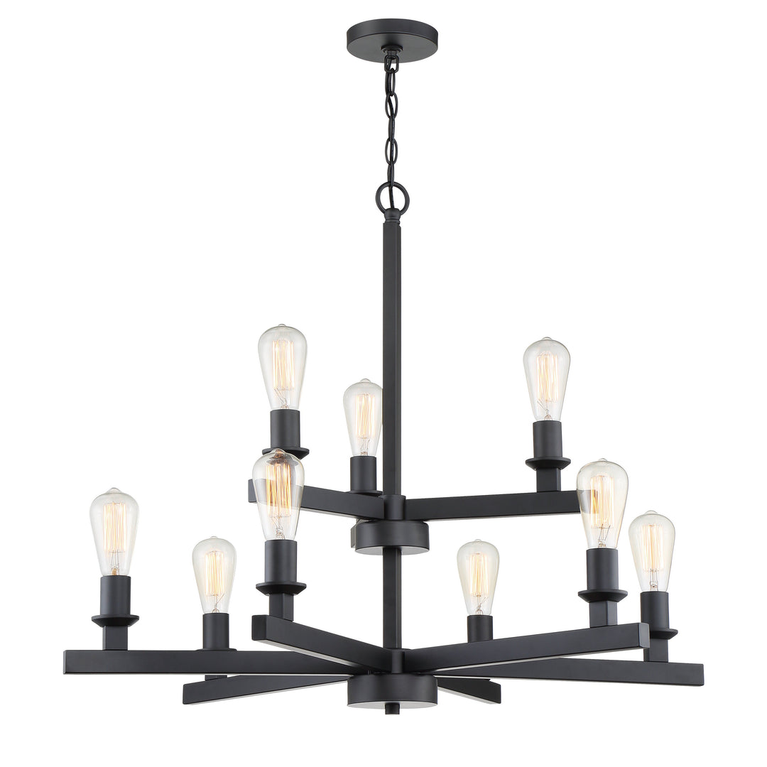 CRAFTMADE Chicago 9 Light Chandelier in Flat Black