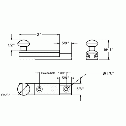 DELTANA 2 Inch Solid Brass Surface Bolt (Lifetime Polished Brass Finish)