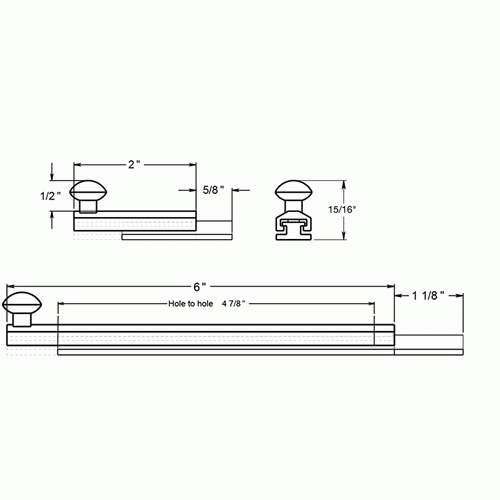 DELTANA 6 Inch Solid Brass Surface Bolt (Polished Brass Finish)