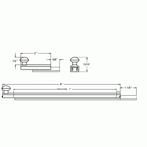 DELTANA 8 Inch Solid Brass Surface Bolt (Polished Brass Finish)