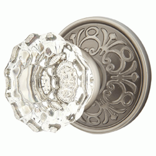 EMTEK Emtek Crystal Astoria Door Knob Set With Lancaster Rosette