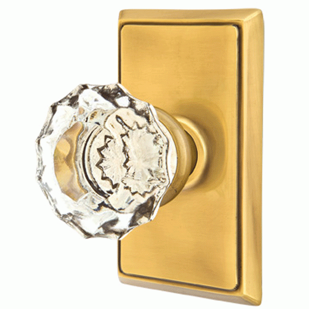 EMTEK Emtek Crystal Astoria Door Knob Set With Rectangular Rosette