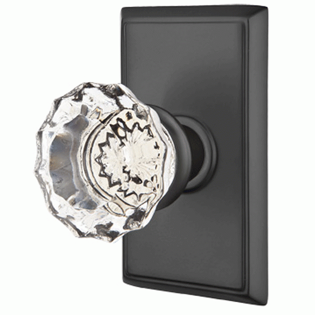 EMTEK Emtek Crystal Astoria Door Knob Set With Rectangular Rosette