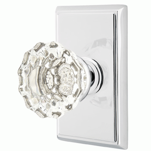 EMTEK Emtek Crystal Astoria Door Knob Set With Rectangular Rosette