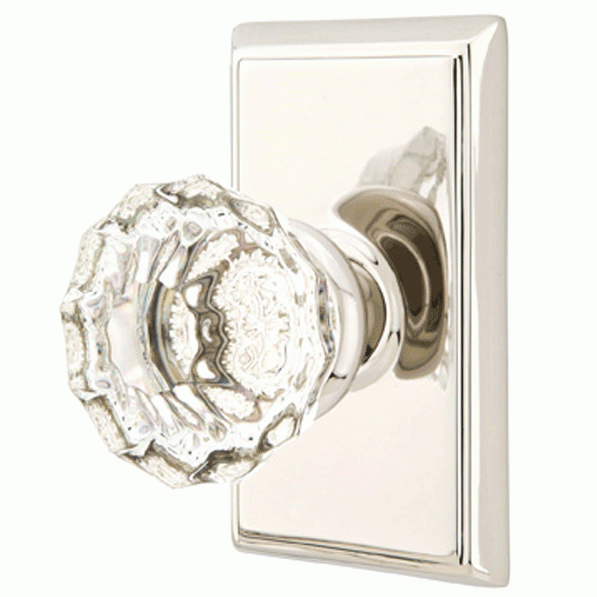 EMTEK Emtek Crystal Astoria Door Knob Set With Rectangular Rosette