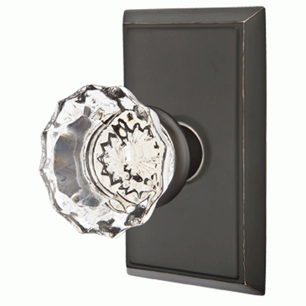 EMTEK Emtek Crystal Astoria Door Knob Set With Rectangular Rosette