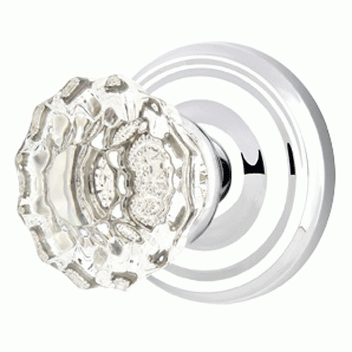 EMTEK Crystal Astoria Door Knob Set With Regular Rosette