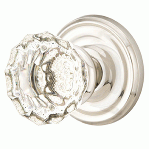 EMTEK Crystal Astoria Door Knob Set With Regular Rosette