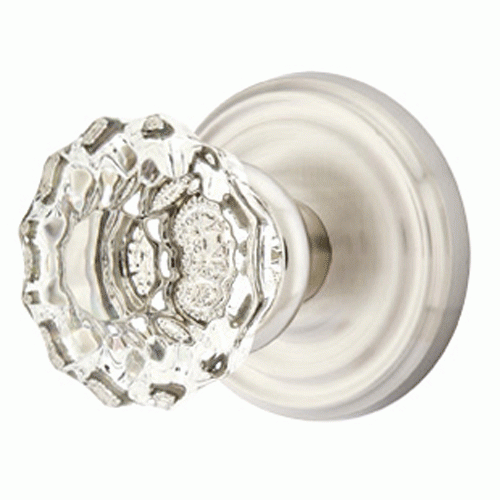 EMTEK Crystal Astoria Door Knob Set With Regular Rosette