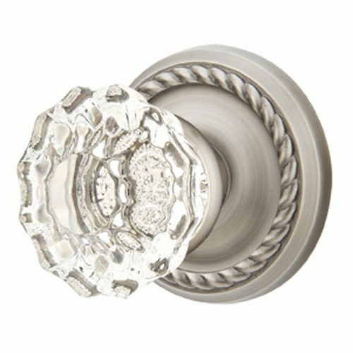 EMTEK Emtek Crystal Astoria Door Knob Set With Rope Rosette