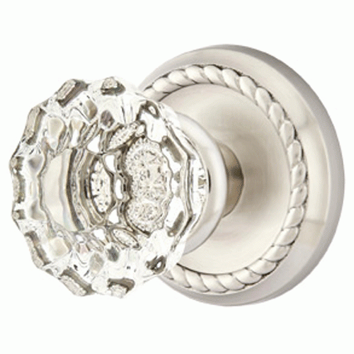 EMTEK Emtek Crystal Astoria Door Knob Set With Rope Rosette