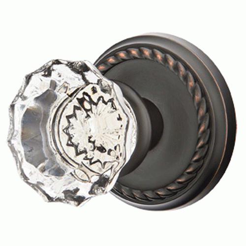 EMTEK Emtek Crystal Astoria Door Knob Set With Rope Rosette