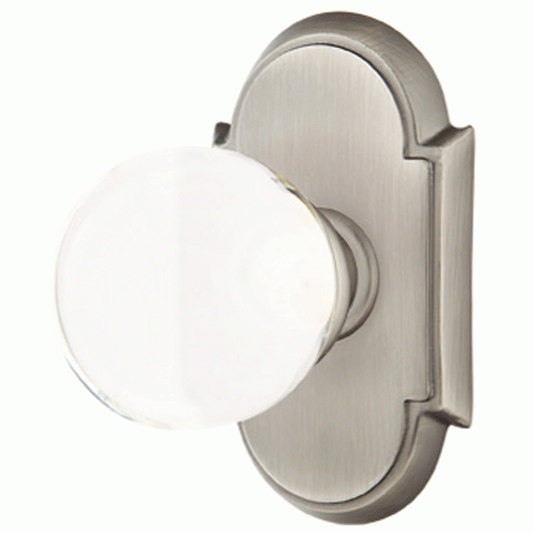 EMTEK Crystal Bristol Door Knob Set With # 8 Rosette