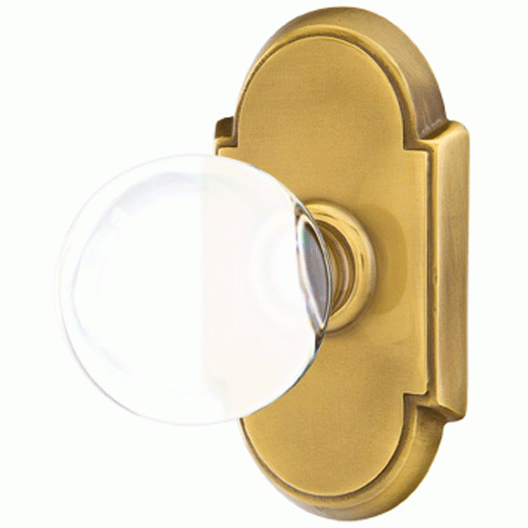 EMTEK Crystal Bristol Door Knob Set With # 8 Rosette