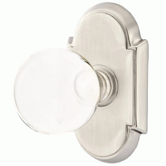 EMTEK Crystal Bristol Door Knob Set With # 8 Rosette