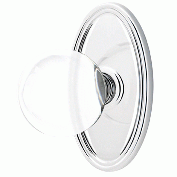 EMTEK Crystal Bristol Door Knob Set With Oval Rosette