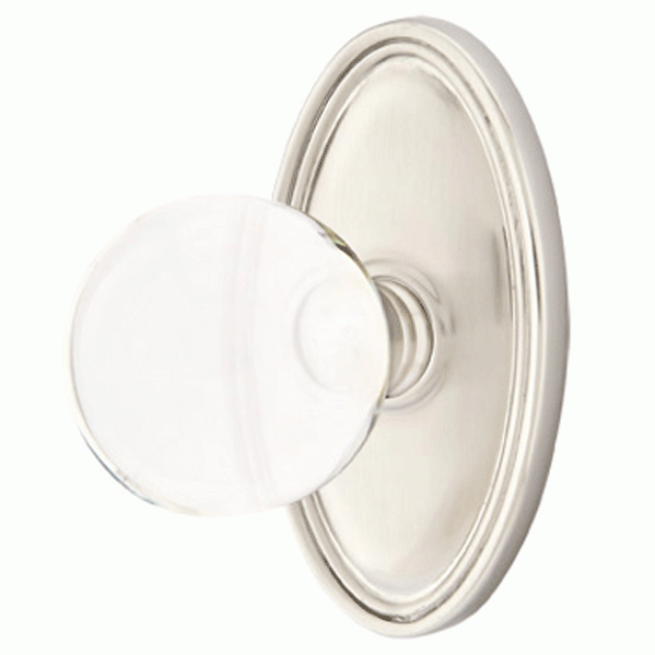 EMTEK Crystal Bristol Door Knob Set With Oval Rosette