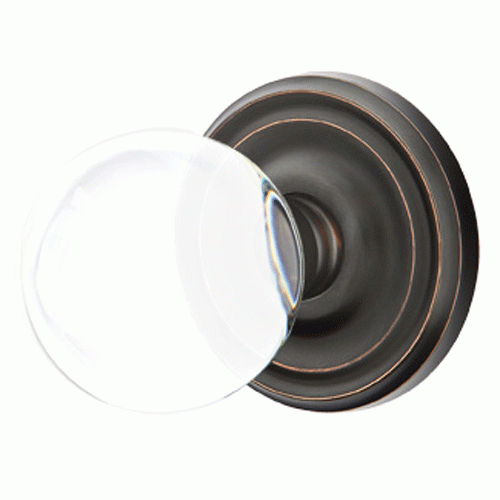 EMTEK Crystal Bristol Door Knob Set With Regular Rosette